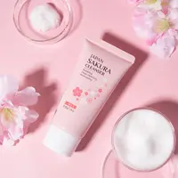 Etiqueta privada sakura limpador facial 50g, limpador de cuidados com a pele
