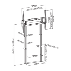 Chariot de support de TV motorisé à hauteur réglable personnalisé Max Vesa 800x600 pour écran de 55 à 100 pouces - Product Image 6