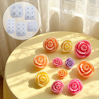 Moule en silicone multi-cavités en forme de rose, moule 3D à 4/6/9 cavités pour la pâtisserie, le fondant, le chocolat, la cire et le savon artisanal