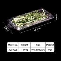 Boîte d'emballage rectangulaire en plastique RPET pour légumes, herbes et gâteaux, grande taille, écologique, qualité alimentaire, gaufrage, vernissage, personnalisable