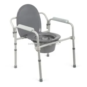 Silla de inodoro de seguridad para ancianos, asiento de inodoro plegable de acero BA383