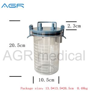 Yeni tıbbi vakum regülatörü plastik vakum emme kavanoz ve tuzak emme kabı 2L - Product Image 5