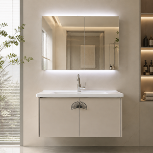<span class=keywords><strong>Meuble</strong></span>-<span class=keywords><strong>lavabo</strong></span> mural moderne avec double vasque, miroir LED et <span class=keywords><strong>meuble</strong></span> <span class=keywords><strong>sous</strong></span>-vasque pour salle de bain - Product Image 1