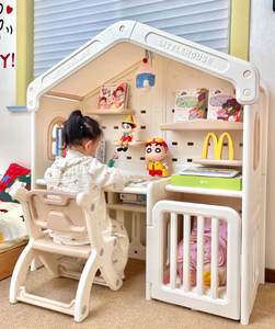 Unisex kinder speelhut van HDPE met opbergrek en tafel voor kinderen vanaf 1 jaar - Product Image 3