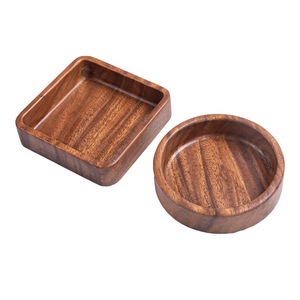 Walnut Wood Square <b>Tray</b> Solid Wood Snack Plate Tea Candy Bowl <b>Round</b> Fruit Platter Dried Fruit <b>Serving</b> Dish - Product Image 5