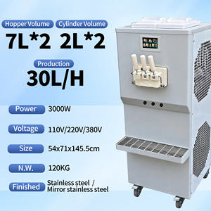 Machine à glaces molles 3 saveurs pour petite boulangerie, machine à yogourt glacé commerciale, machine à glaces Oceanpower automatique - Product Image 3