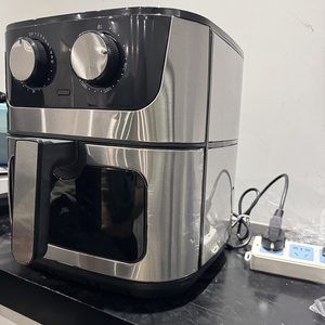 1800W Luxury Electric Air <b>Fryer</b> with Touch Screen Control 8L Stainless Steel Modern Square Style KA23025 for Baking US Plug - Product Image 1