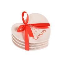 Service de vaisselle en céramique à motif animalier pour restaurants/hôtels - Thème Saint-Valentin - Kit durable cuillère/fourchette/couteau/baguettes