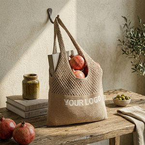 Sac fourre-tout tendance en maille crochetée pour la plage, sac fourre-tout esthétique en tricot pour la plage, sacs à main pour femmes - Product Image 4