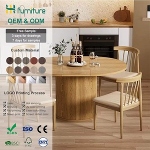 Cross-border extendable <b>folding</b> <b>dining</b> <b>table</b>, customizable <b>modern</b> minimalist style wooden kitchen round <b>table</b>, home <b>dining</b> room - Product Image 1