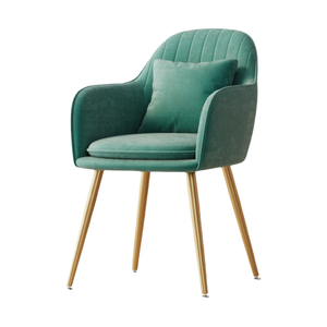 Juego de Sillas de Comedor Nórdicas, Diseño Moderno, Estructura de Hierro, Tela de Terciopelo, Sillas Ergonómicas de Descanso con Respaldo, Ecológicas y Duraderas para Salón - Product Image 4