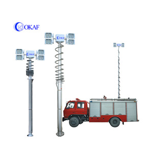 Nhà máy trực tiếp 6M xe gắn Kính thiên văn ánh sáng cột cực di động dẫn chiếu sáng khẩn cấp tháp cho xe cứu hỏa - Product Image 1