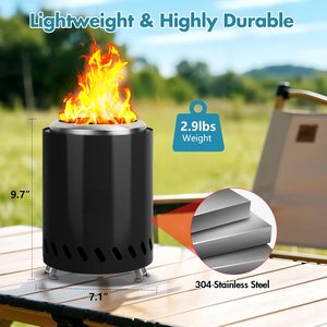 Wholesale Portable Smokeless Wood Pellet-Fueled Wood Burning Tabletop <b>Fire</b> Pit Stainless Steel Powder Coated for <b>Outdoor</b> Heating - Product Image 4
