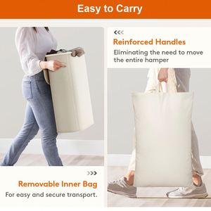 Cesto de Ropa Sucia Plegable y Delgado con Tapa, Impermeable, Ahorra Espacio, para Espacios Pequeños - Product Image 4