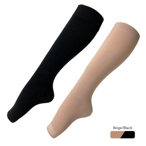 <span class=keywords><strong>Bas</strong></span> médicaux en nylon à bout ouvert, <span class=keywords><strong>bas</strong></span> de contention en spandex, <span class=keywords><strong>bas</strong></span> de compression noirs, hauteur genou, 15-20 mmHg - Product Image 2