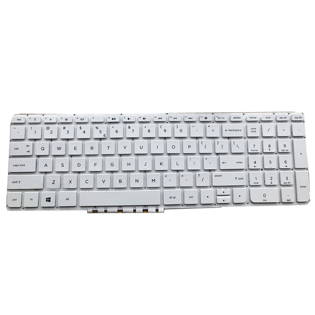New Laptop Keyboard Replacement for HP Pavilion 15-p098TX K028TX TPN-Q140 White No Backlight