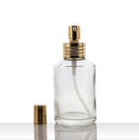 15ml 30ml 50ml 100ml 200ml Bouteille en verre transparente de vaporisateur de parfum de haute qualité de lotion avec la pompe d'or de placage