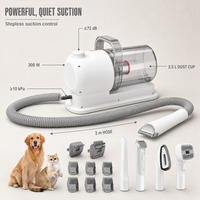 Stepless Suction Control Pet Grooming Vacuum 300W 10Kpa Strong Suction 72dB Quiet Dog & Cat Clipper Charge 2.5L Dust Cup