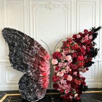 Support de toile de fond papillon, arche de mariage, fleurs artificielles géantes en soie, Segro 7-8 pieds, décoration pour mariage, anniversaire, cérémonie