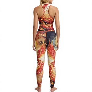 <b>Tie</b> <b>Dye</b> Yoga Set 2 Piece High Waist <b>Leggings</b> Crop Top Spaghetti Strap Full Length Four-Way Stretch Women's Activewear Gym wear - Product Image 4
