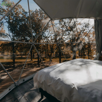 Tente dôme géodésique à grande fenêtre panoramique en PVC, tente dôme de luxe pour le glamping en plein air, camping
