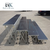 Plateforme de scène portable de haute qualité, panneau en contreplaqué, plateforme de scène en aluminium, pliable, utilisation en extérieur pour les concerts
