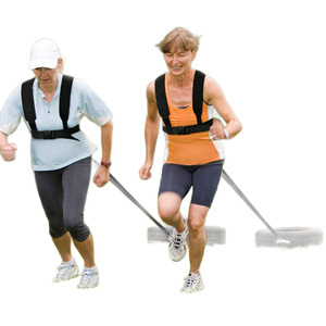 Cinturón de entrenamiento de resistencia con correas para correr y tirar de trineos, cinta negra universal y duradera - Product Image 5