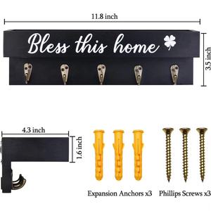 Cross-border wooden wall-mounted storage <b>rack</b>, wall-mounted entryway key <b>rack</b>, <b>glasses</b> <b>rack</b>, wooden envelope wall-mounted - Product Image 2