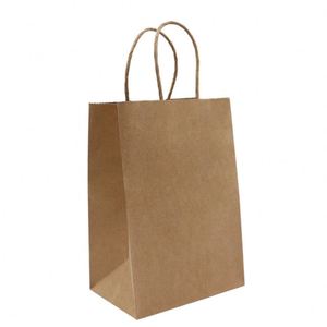 Bolsa de Papel Kraft Marrón y Blanca con Asas Retorcidas para Compras, con Logotipo Impreso - Product Image 1