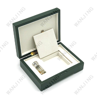 Boîte cadeau en bois vert pour parfum et cosmétiques WANJING avec logo personnalisé imprimé à l'écran pour Attar Oud Oil Modèle WJWX001