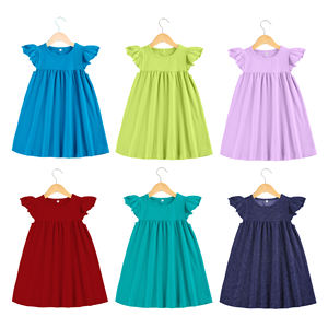 Monogramma vestiti estivi <span class=keywords><strong>di</strong></span> <span class=keywords><strong>cotone</strong></span> <span class=keywords><strong>di</strong></span> <span class=keywords><strong>mussola</strong></span> <span class=keywords><strong>di</strong></span> lino bottoni in bianco 2-10 anni per bambini vestiti da ragazza - Product Image 6