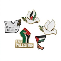 Nouvelle Broche en Alliage de Zinc Électroplaqué, Motif Drapeau Palestinien et Carte du Moyen-Orient de Style Arabe, Forme Pastèque, pour le Marché International