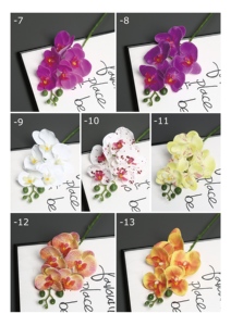 <strong>Small</strong> 4 Heads Moth Orchid 3D Film Pu Real Touch Artificial Flowers Multi Color for Outdoor Wedding Hotel Home Decor - Product Image 6