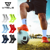WRELS Chaussettes de compression sportives en gros, chaussettes de sport d'extérieur absorbant la transpiration, chaussettes unisexes rembourrées antidérapantes pour le football
