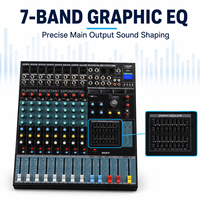 Console de mixage audio professionnelle EMX8-USB 8 canaux, 99 effets DSP, égaliseur 7 bandes, USB, Bluetooth pour studio, scène, streaming en direct