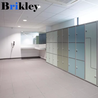 Casier de rangement pour salle de sport avec serrure électronique, panneau de porte compact en stratifié HPL imperméable de 12 mm d'épaisseur