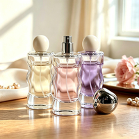 Flacon de parfum en verre sculpté unique de 30 ml et 50 ml, transparent, or, argent, unisexe