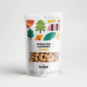 Bolsa hermética resellable para aperitivos Doypack, bolsa de plástico de grado alimenticio impresa personalizada, papel de aluminio, bolsa de pie, embalaje para anacardos - Product Image 1