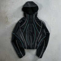 Jaket Pria Custom Print Anti Angin Strip Reflektif Bahan Nylon Pakaian Olahraga Jaket Kasual Pria