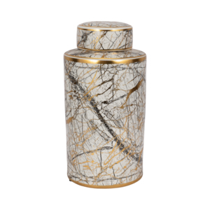 Vaso in ceramica con coperchio, contenitore decorativo per la casa, soggiorno, camera da letto, bagno, scaffale, decorazione - Product Image 1