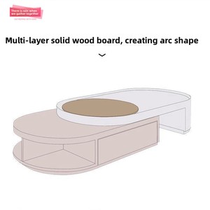 Extendable Coffee <b>Table</b> TV Cabinet Storage Space <b>Foldable</b> Design for <b>Small</b> Living Rooms; Modern Minimalist Solid Walnut Wood - Product Image 3