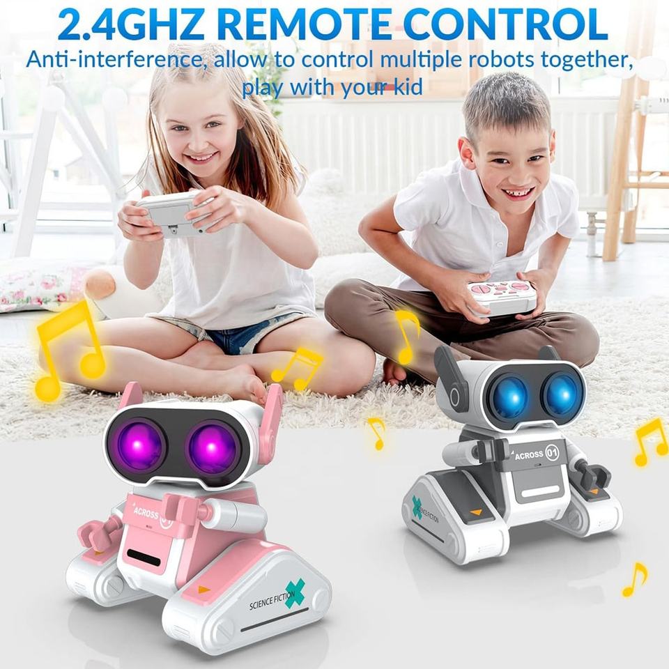 Robot Dzxlin Rechargeable Avec Capteur De Gestes, LED, Musique, Danse Et 360° – Télécommandé, Pour Enfant De 3 à 10 Ans, Cadeau Garçon Ou Fille (rose)