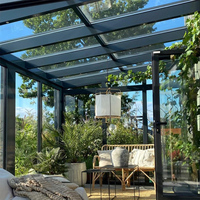 D-TOP NFRC serre solaire maison en verre maison préfabriquée véranda de jardin en verre préfabriquée pour véranda manuelle vert de maison