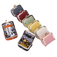 Dompet Koin Kulit Wanita Mewah Mini Kotak Perhiasan Desain Modern UV Multifungsi untuk Penyimpanan Anting Cincin Kalung