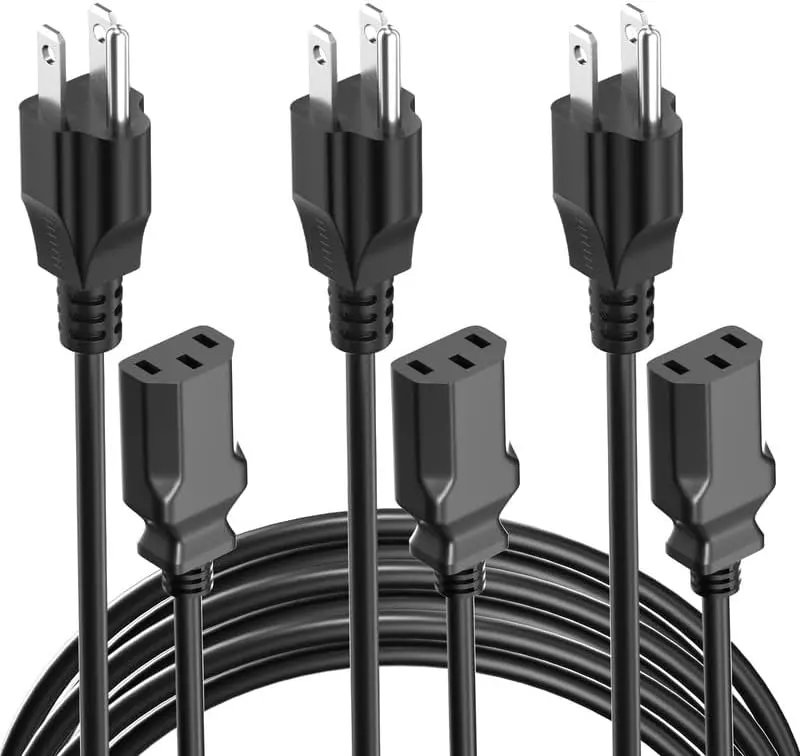 Cabo Volex 220 Laptop 16A Plug macho 18Awg 3 Pinos Iec320 ângulo reto C13 para Nema 5-15P Cabo de Extensão de Alimentação US