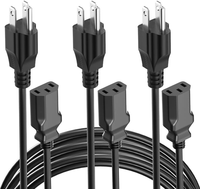 Câble d'alimentation Volex 220 V pour ordinateur portable, prise mâle 15A, 18AWG, 3 broches, IEC320, cordon d'extension d'alimentation à angle droit C13 vers Nema 5-15P, US