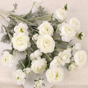 Fleur artificielle de lotus floqué, 6 têtes, en tissu plastique violet, haute simulation, pour décoration de mariage et ornement d'intérieur - Product Image 2