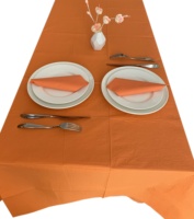Nappe de table orange à 3 couches pour 2 joueurs (papier) + 1 nappe de table pour 1 joueur, idéale pour les fêtes et les hôtels