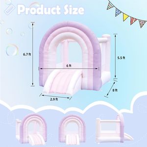 Castillo Inflable Comercial de PVC Rosa Arcoíris para Niños, Certificado CE, Uso Interior/Exterior, Capacidad de 100 kg - Product Image 3