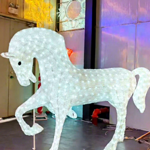 Luces Decorativas 3D con Motivo de Caballo en Blanco Cálido para Centros Comerciales y Decoración de Calles - Product Image 1